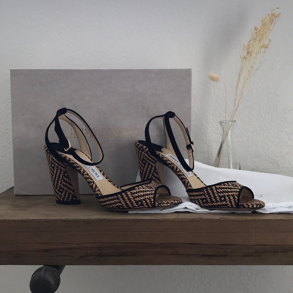 Jimmy Choo Miranda Raffia Sandal 7.5